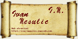 Ivan Mesulić vizit kartica